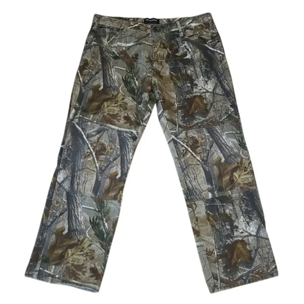 Realtree Camo Jeans Men's 38x32 Hunting Work Pants Double Knee Rugged Outdoor